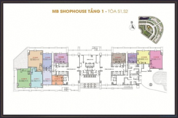 Low floor shophouse for rent at S1 and S2 tower in Sunshine City