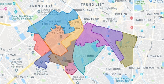 Location of Thanh Xuan district