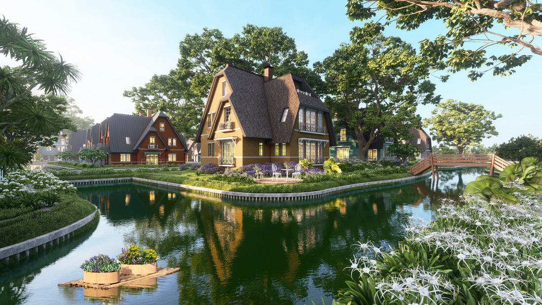Ecopark villas for rent in Lang Ha Lan subdivision